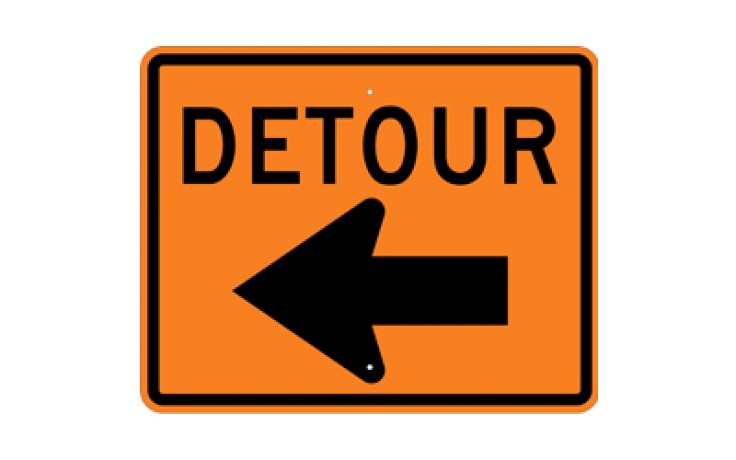 DETOUR (1) - Construction Signs - 30"x24"