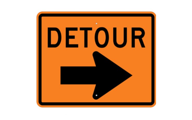 DETOUR (2) - Construction Signs - 30"x24"