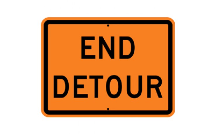 DETOUR (3) - Construction Signs - 24"x18"