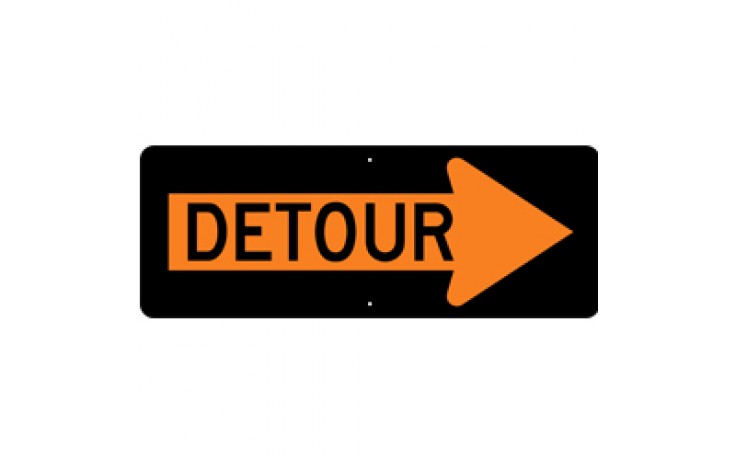 DETOUR (5) - Construction Signs - 48"x18"