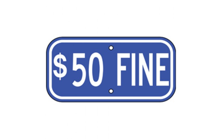 Handicap Fines 1 - 12"x6"