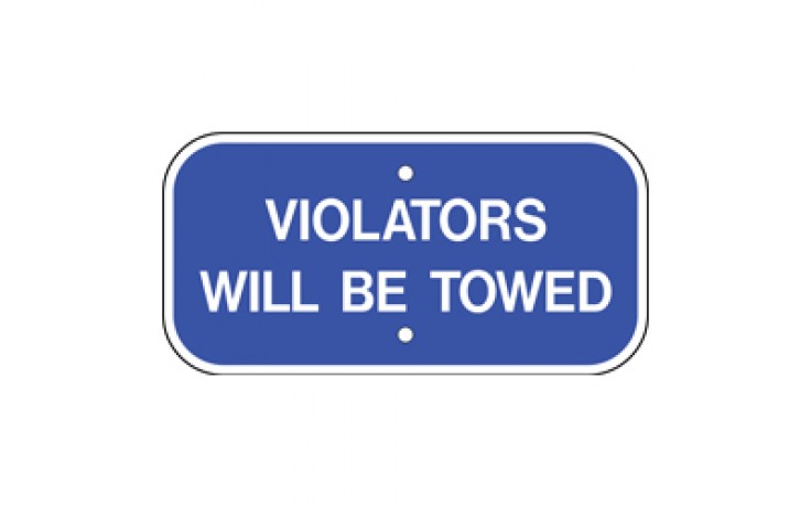 Handicap Tow Sign - 12"x6"