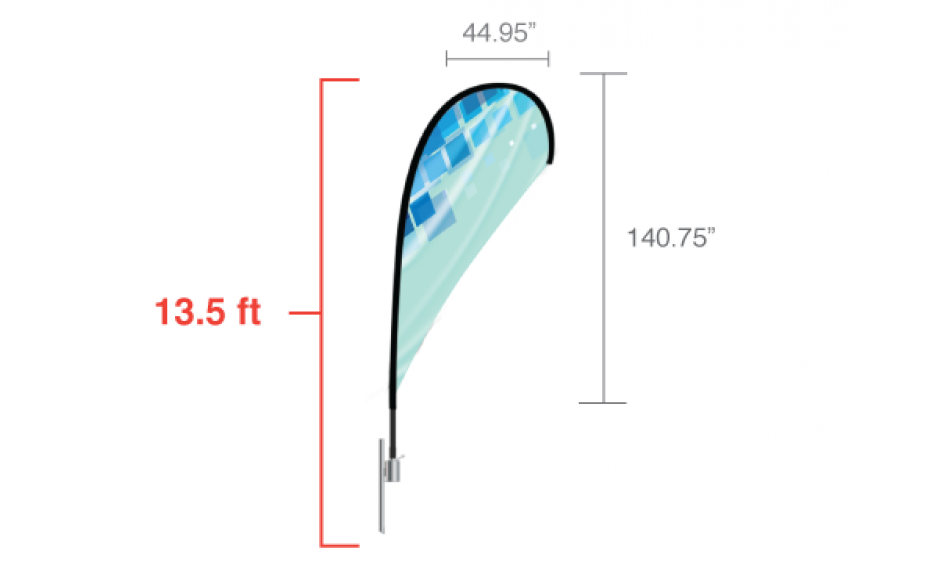 Tear Drop Flag - X-Large / Single Side