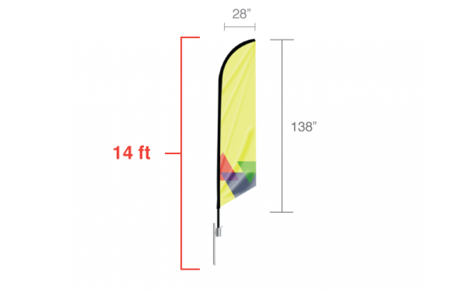 Feather Angled Flag - Large / Single Side