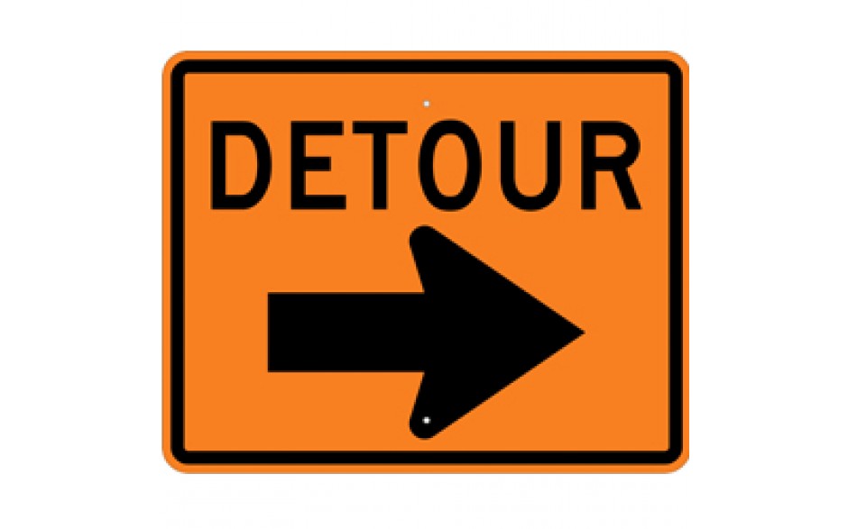 DETOUR (2) - Construction Signs - 30"x24"