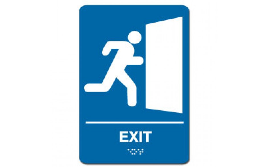 Indoor Braille EXIT Sign