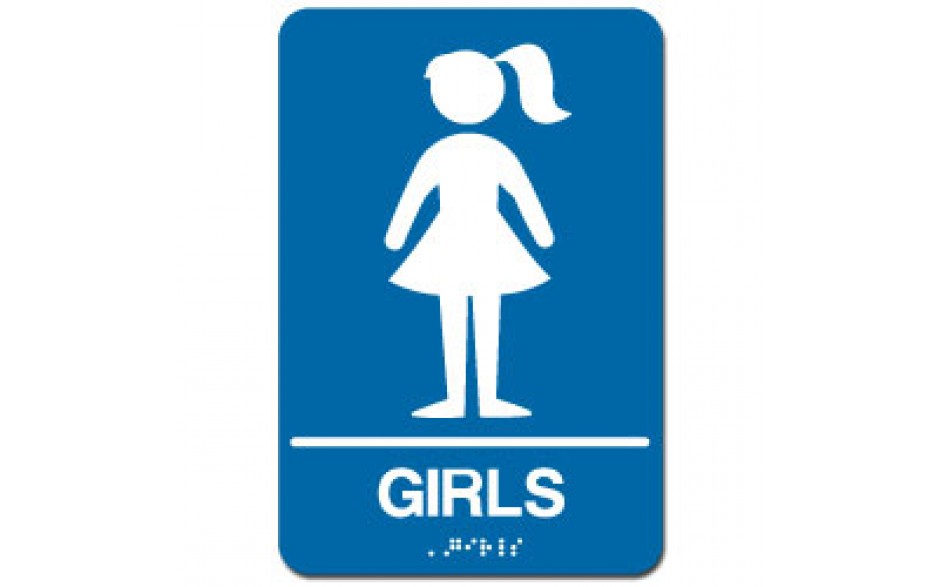 Indoor Braille GIRL'S RESTROOM Sign