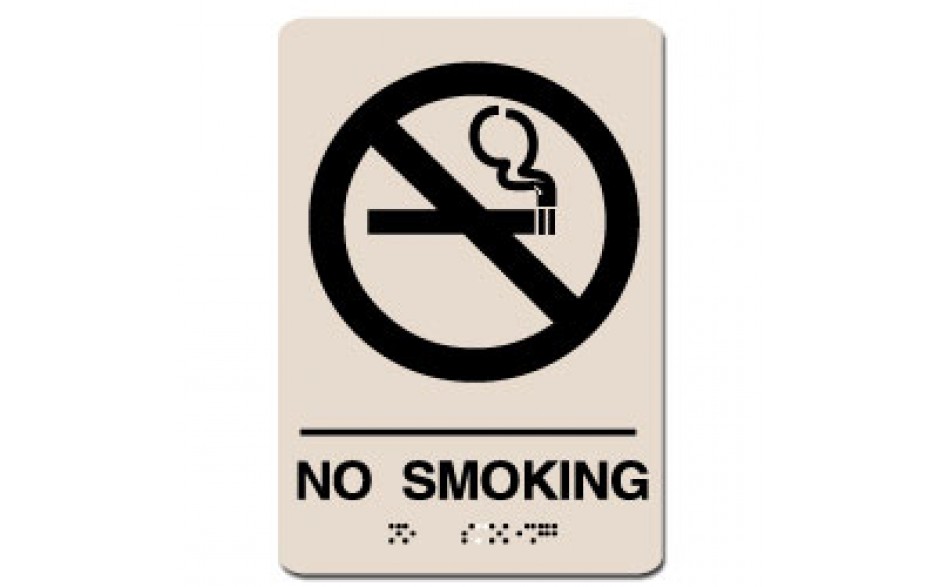 Indoor Braille NO SMOKING Sign