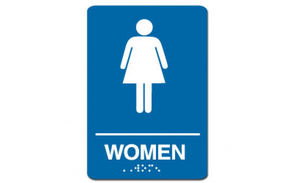 Indoor Braille WOMEN'S RESTROOM Sign