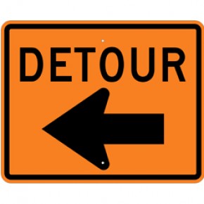 DETOUR (1) - Construction Signs - 30"x24"