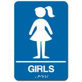 Indoor Braille GIRL'S RESTROOM Sign