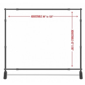 ADJUSTABLE BANNER STAND 8X8, OR 10X8 (BLACK COLOR WITH CARRY BAG)