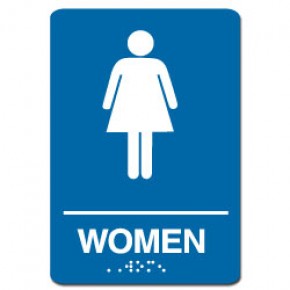 Indoor Braille WOMEN'S RESTROOM Sign